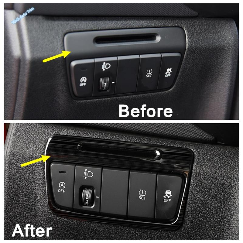 Stainless Steel Car Head Light Switch / Glove Box Handle / AC Air Outlet Cover Trim Accessories For Hyundai Creta