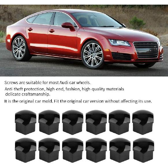 For Lug Nut Covers Senyar 20pcs 17mm Car Wheel Bolt Nut Cover, Universal Covers Auto Hub Screw Anti-Theft Cover for Auto (Black)