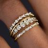 Sterling  Fashion Stackable Rings for Women Luxury Modern Bright Cubic Zirconia Finger Jewelry Wedding Band Accessory