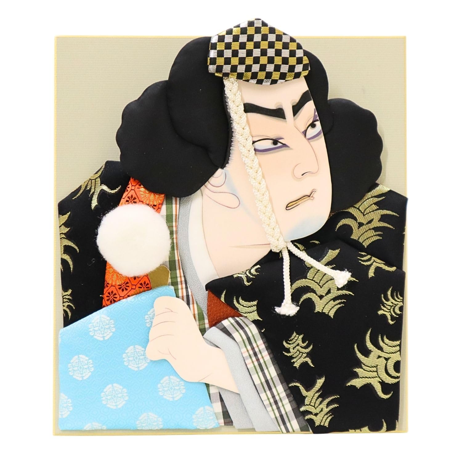 

Oshie Shikishi decoration Benkei Kabuki 27cm x 24cm (pressed picture)