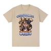 Criminalize Cardio Meme Graphic T Shirt Gym Fitness Vintage Short Sleeve Tshirt Unisex Fashion Hip Hop Cotton Oversized Tshirts