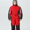 Unisex One-Piece Hooded Ski Suit - Solid Color, Warm Jacket & Pants