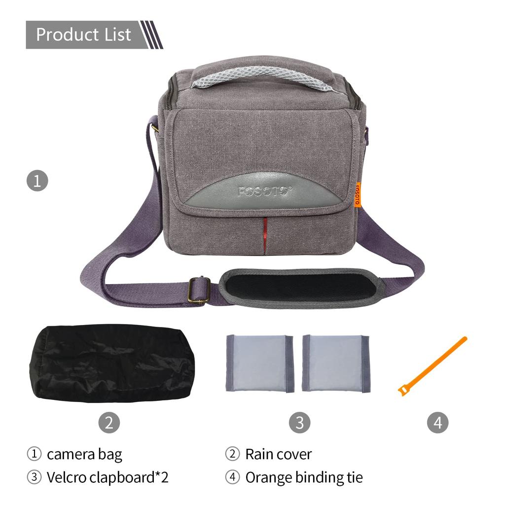 FOSOTO Shoulder Camera Bag Digital Mirrorless Single Lens Camera Case Lesbian Storage Retro Style Large Capacity Compatible with Canon SX70 SX420