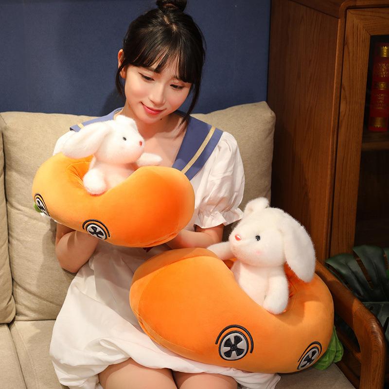 Creative car radish rabbit doll plush toy little white rabbit doll children's rag doll girl birthday gift