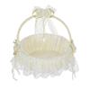 European Style Milky White Flower Girl Basket for Weddings