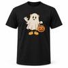 Friendly Ghost Trick or Treat Halloween T Shirt Pumpkin Bucket Graphic Tee