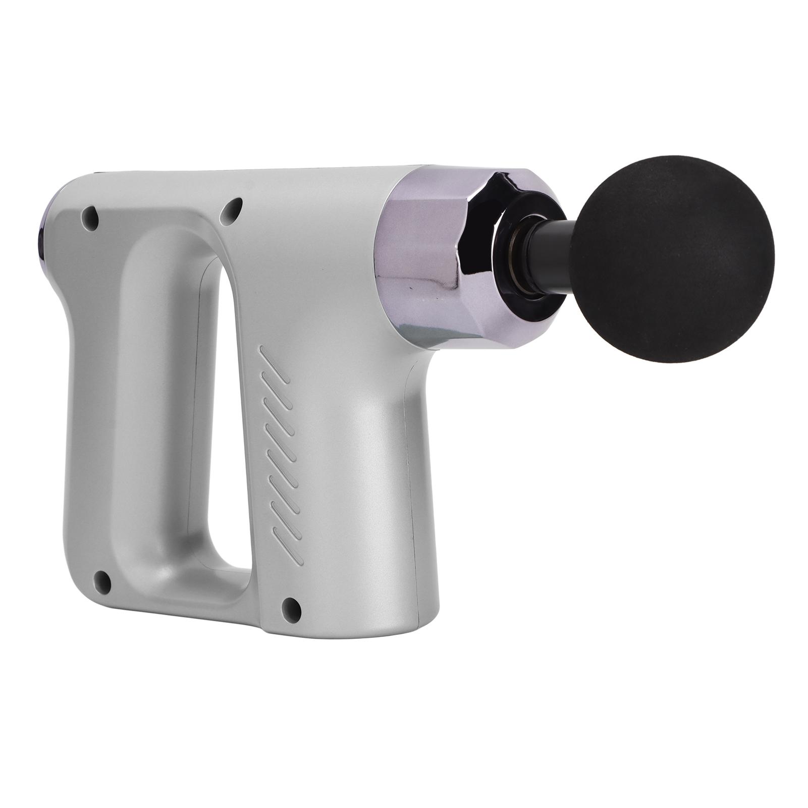 

Массажный пистолет для перкуссии, ручной вибрационный массажер для глубоких тканей и мышц, электрический пистолет, синий серебряный