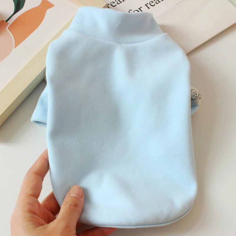 Bonbonfarbe Kaschmir Haustier Hund Sweatshirt Stehkragen Weiches Fleece Unterteil T-Shirt Mittel Welpen Overall Warme Kleidung für Katzen