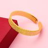 Vietnamese Heritage Gold-Plated Brass Bangle with Heart Sutra - Gift for Elders and Mother