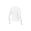 Li-Ning Jednolity Kolor Wysoki Kołnierz Dopasowana Koszulka z Długim Rękawem Damskie Topy Szampańsko-Biały ATLT094-1