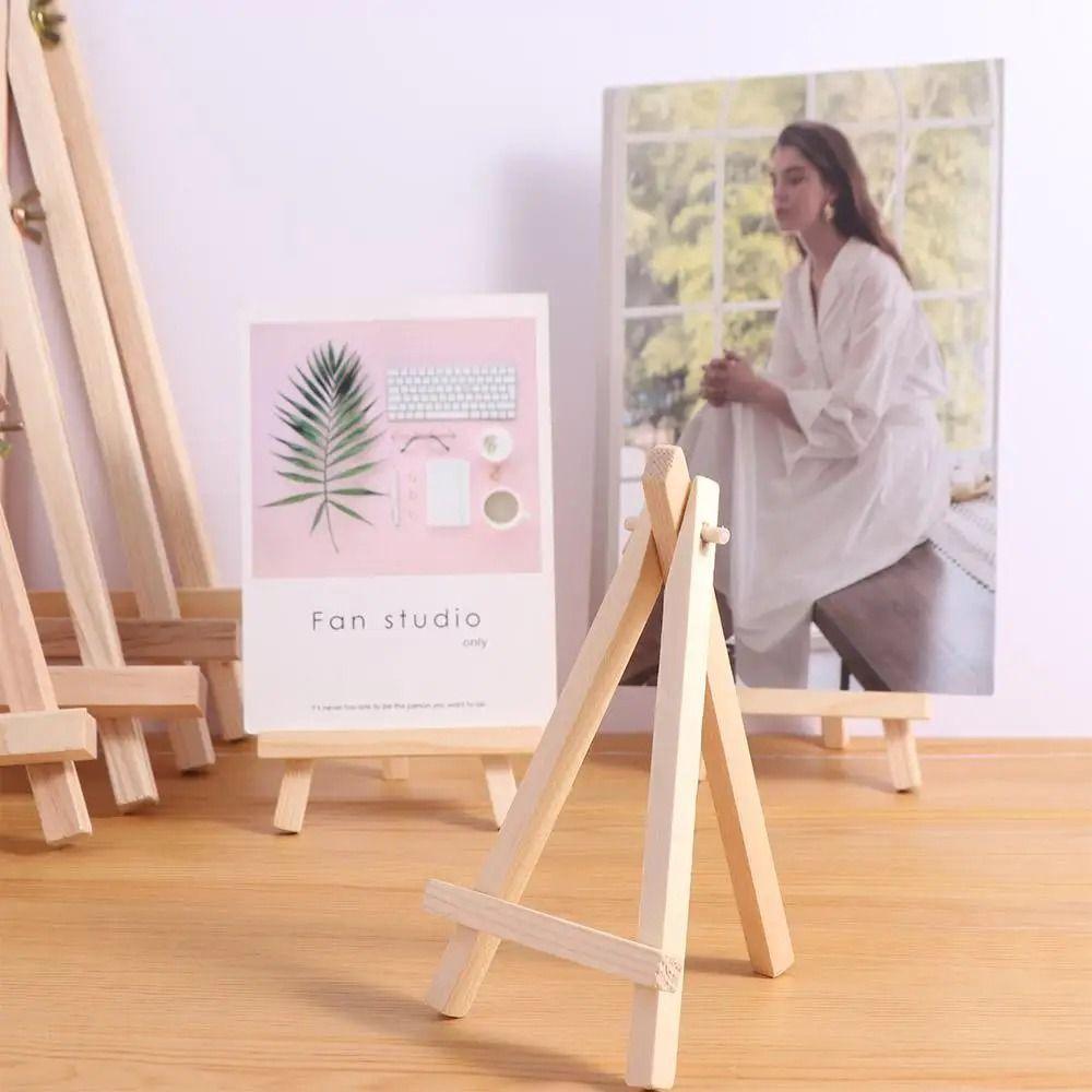 Wood Material Tabletop Easel Small Size Foldable Design Painting Display Holder Triangle Shape DIY Craft Wood Drawing Easel