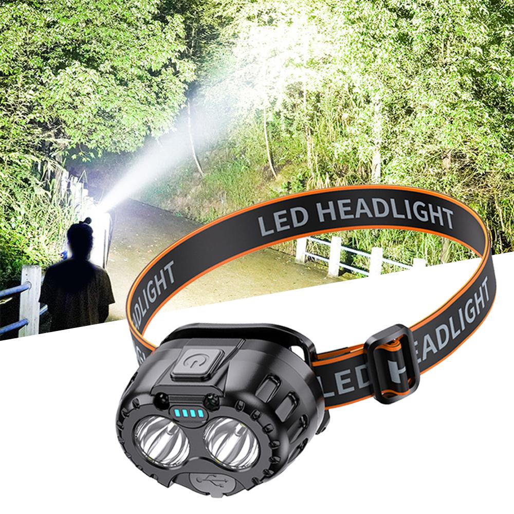 NEW LED Strong Light  Headlamp Induction Outdoor Waterproof Fishing Light USB Rechargeable Ultra Bright Head Mounted Flashlight