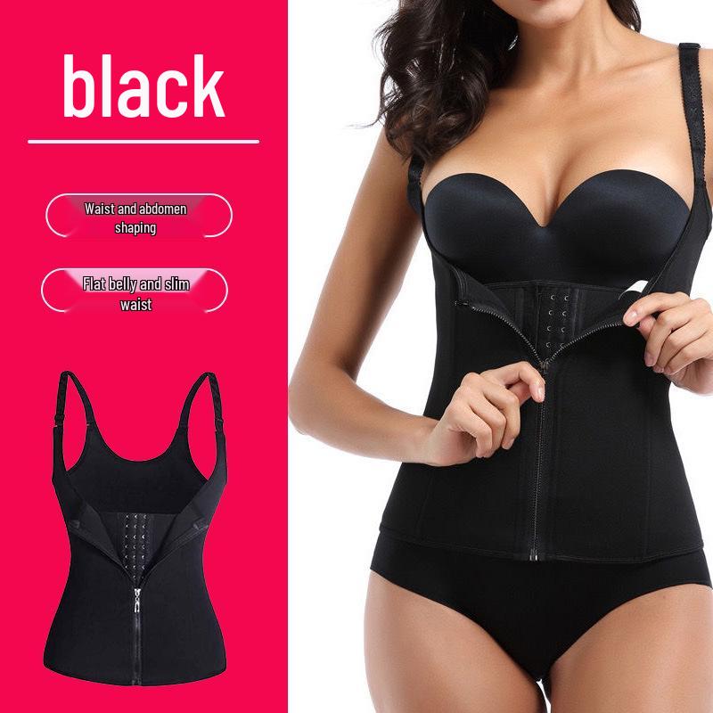 

Боди на молнии с тремя рядами крючков, поясом для контроля живота, утягивающим талию и поддержкой груди для похудения и формирования фигуры с эффектом потоотделения у женщин. XL чёрный