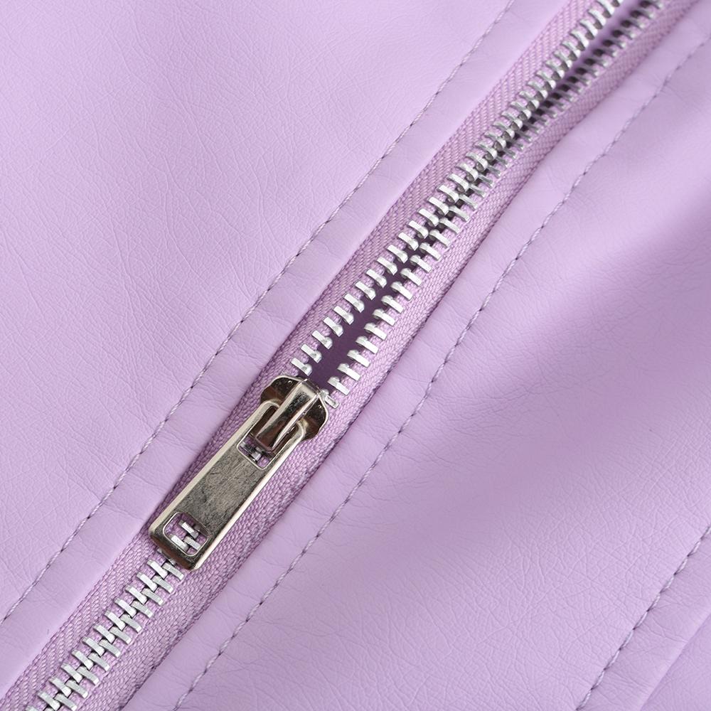 Punk Style Jackets for Women Faux Leather Lapel Tie Belt Motorcycle Short Coat Long Sleeves Zipper Outwear Bomber Tops