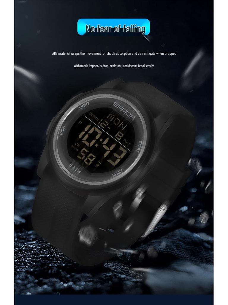 Sanda Waterproof Multifunction Electronic Watch for Teens - Trendy Unisex Design with Alarm