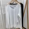 Loose Sun Protection Clothes T-shirts Women's Slit Long Sleeved Versatile Tops Summer