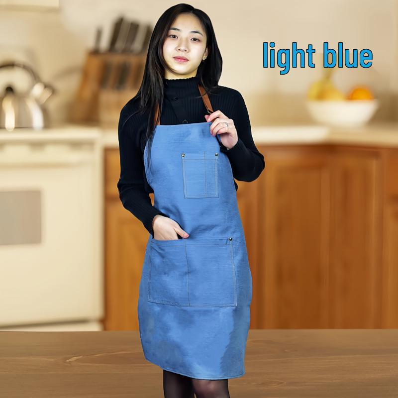 Nordic Style Sleeveless Denim Kitchen and Work Apron with Customizable LOGO