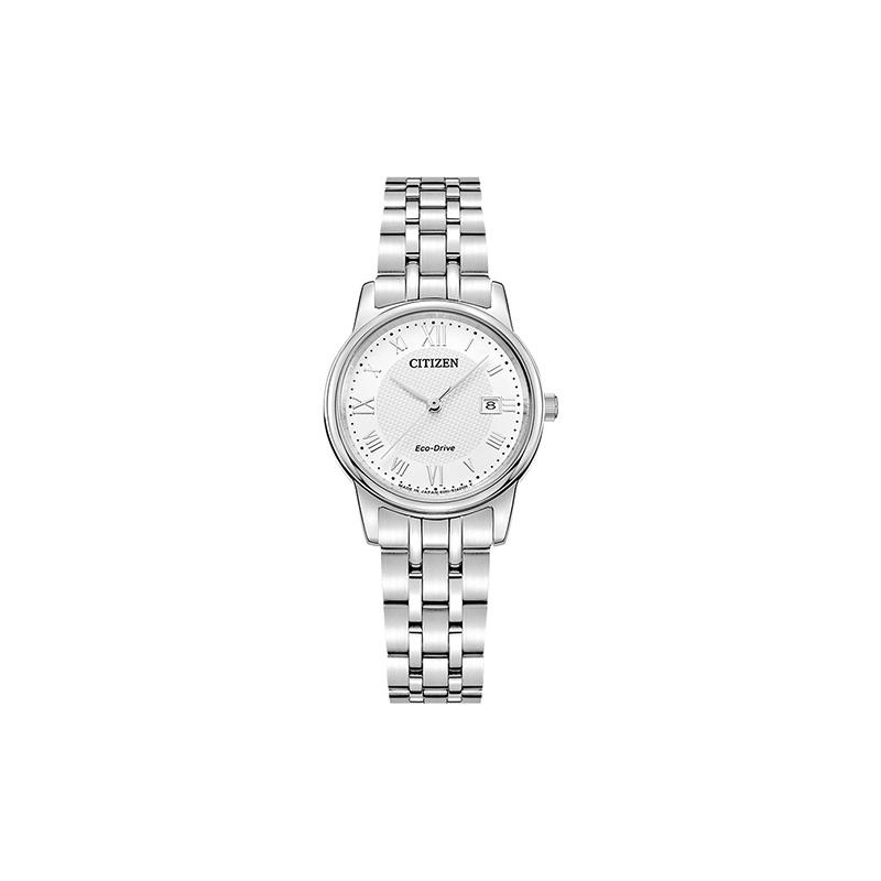 

CITIZEN Eco-Drive Series Eco-Drive White Dial Strap Solar Movement Steel Strap Women s Watch White Dial EW2310-59A синій