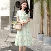 Fairy Summer Floral Print High Waist A Line Dress For Women