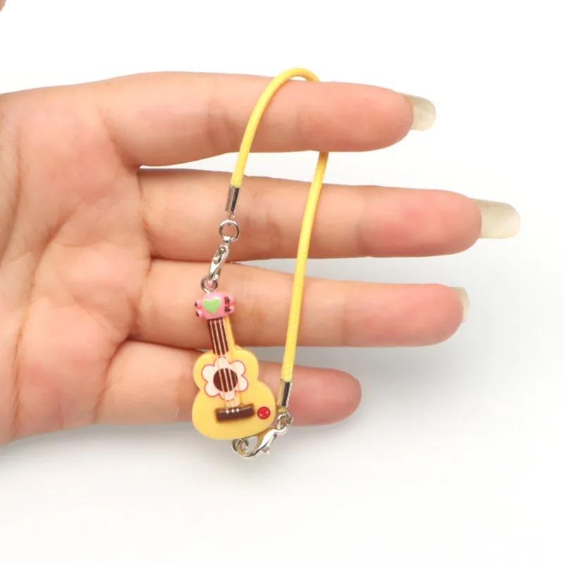 1Pc Kawaii Mini Guitar Resin Charms, Cute Cartoon Labubu Doll Accessories for 15cm/17cm Dolls
