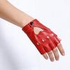 Rękawiczki PU z odkrytymi palcami Cosplay Punk Scena T Klub Nocny Rękawiczka Motocyklowa Miłość Street Dance Pole Dance Rękawiczki Lolita Moda Seksowna Rękawiczka Unisex