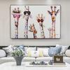 Abstract Giraffe Canvas Art Paintings On The Wall Colorful Animals Art Prints African Animals Art Pictures for Living Room Wall Background