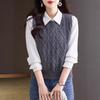 Women's Autumn Sleeveless Knit Vest – Versatile Layering Cardigan, Loose Fit, Yellow Brown (2025 New)