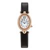Women's Luxury Oval Leather Strap Watch with Diamonds