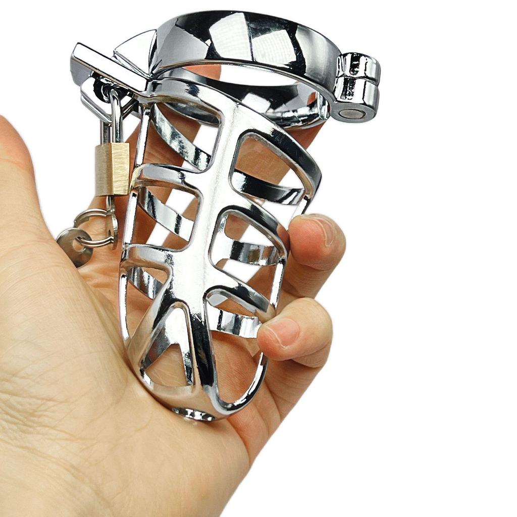 Adult Men's Alloy Chastity Belt with Lock - Alternative Erotic Toy