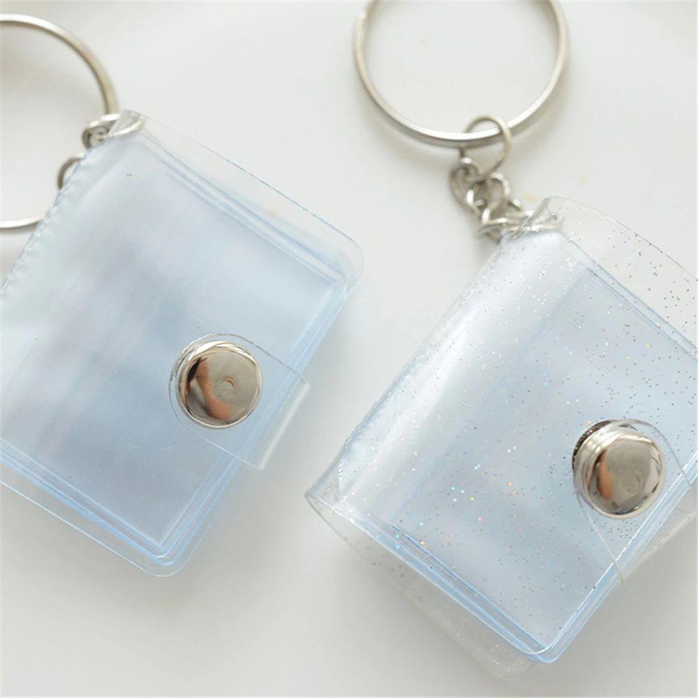 Holder Mini Interstitial Pictures Storage Card Bag Photo Album Keychain Card Book Keyring 1 2 Inch