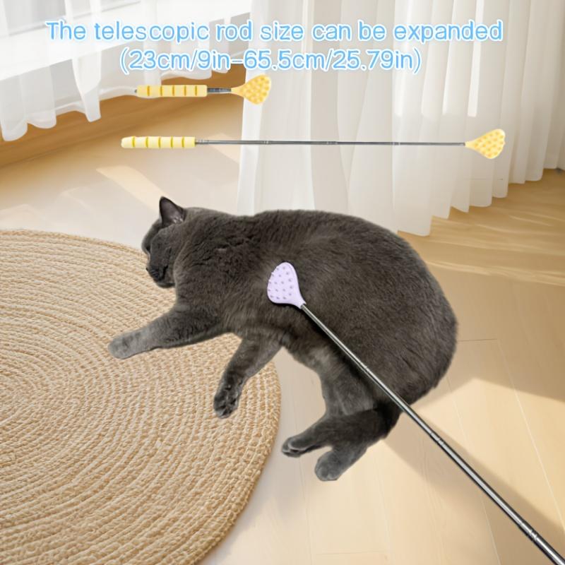 Multi-Color Telescopic Handle Pet Massage Comb, Cat Soothing Itch Brush, Durable Metal and Plastic Grooming Tool for Enhanced Pet Health and Comfort