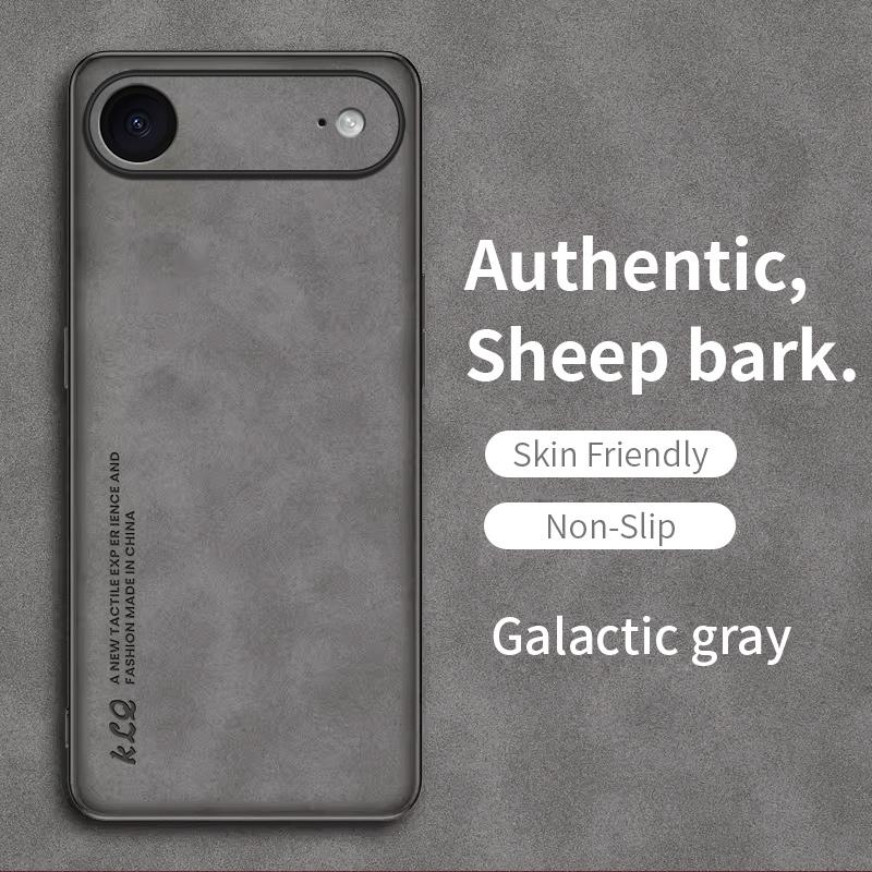 

For Iphone 17 Air Case Sheepskin Leather Silicone Shockproof Bumper Cover for Iphone 17 Pro Max Protective Matte Shell For iphone 17
