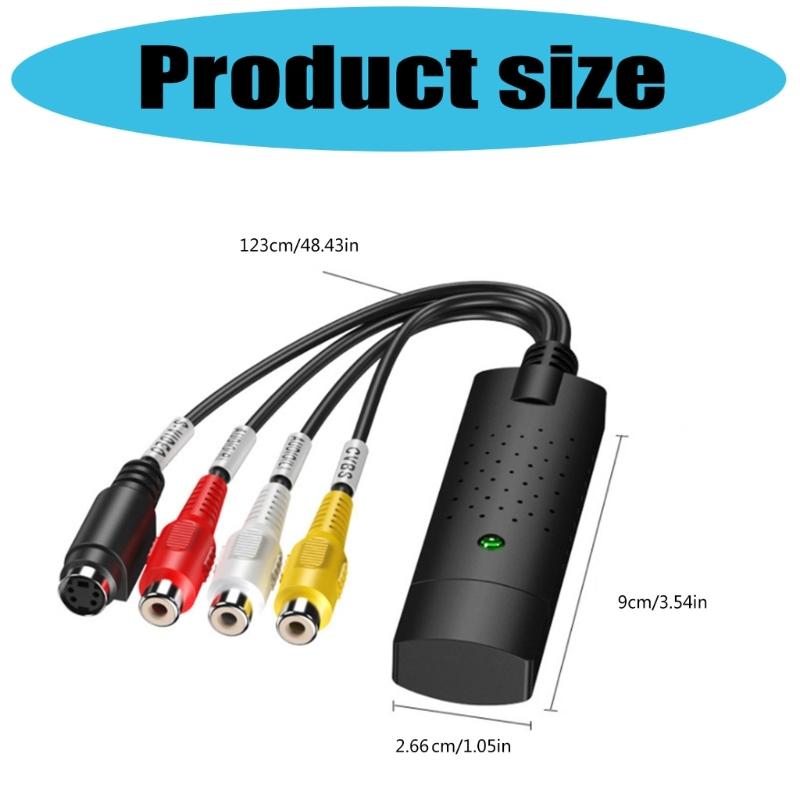 USB Sound Video Capture Card Adapter with USB Cable USB 2.0 to Video Capture Converter For TV Capture Device