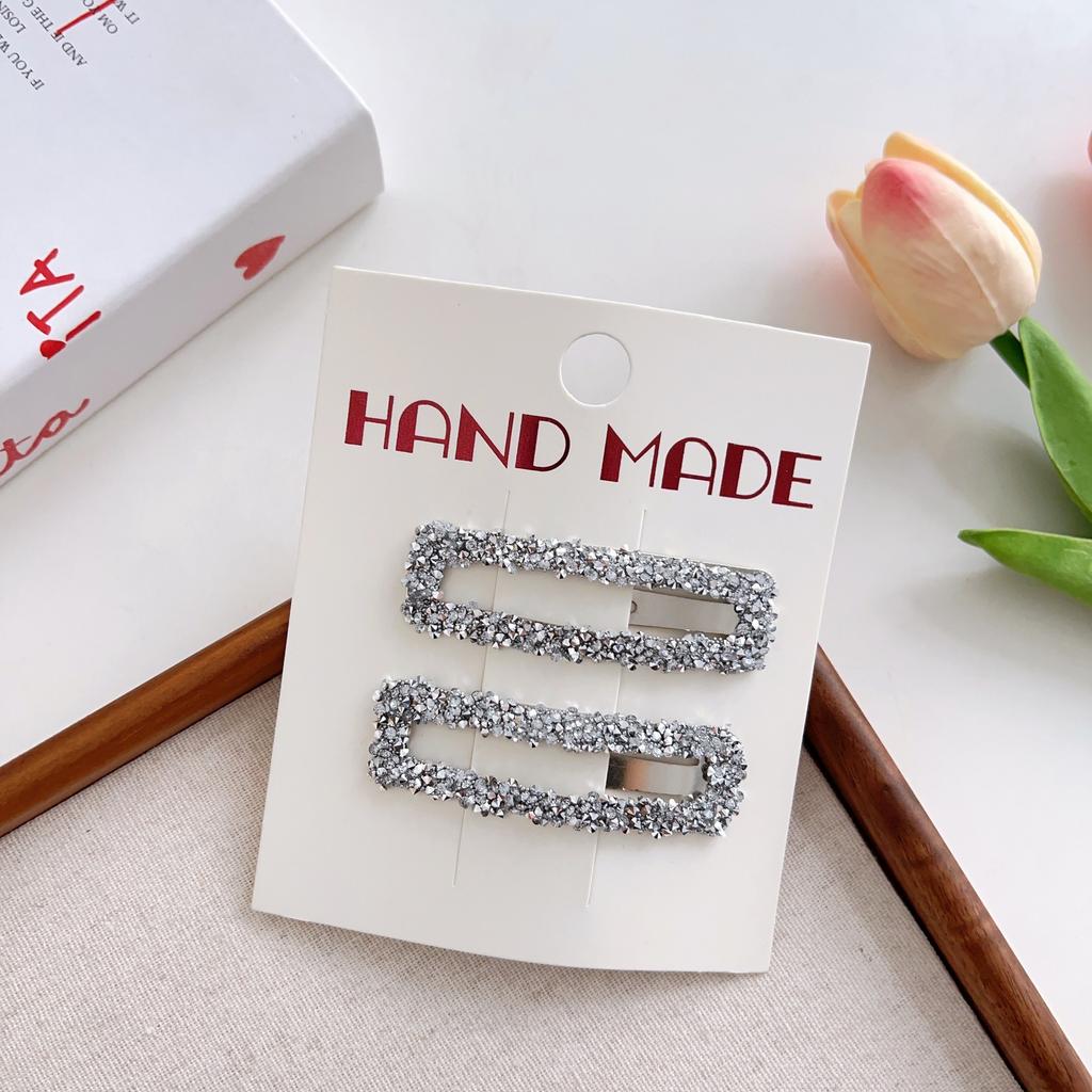 Spinka do włosów z kryształkami w kształcie serca i gwiazdy  Akcesorium do włosów na grzywkę boczną  Geometryczna pusta spinka do włosów na potylicę