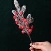 1/2Pcs Christmas Decoration Artificial Pine Branches Holly Berries Red Berry Branches for Christmas Tree Wreath Gifts Decoration