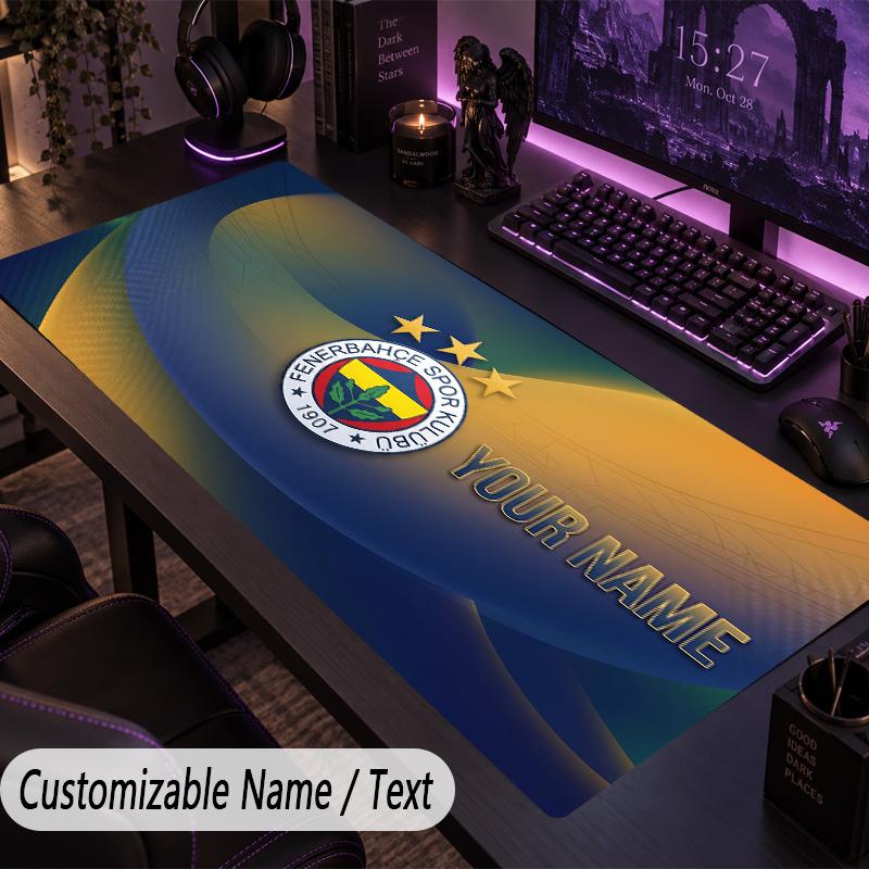 Custom Text Big Mousepad, Extended Desk Pad For Laptop Work GameFenerbahçe FC