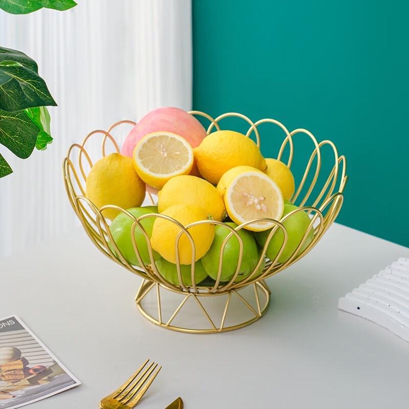 Qinkai Golden Wreath Wrought Iron Fruit Basket