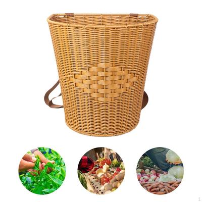 Woven Backpack Basket Shopping Convenient Use Portable Flower Easter Picnic for