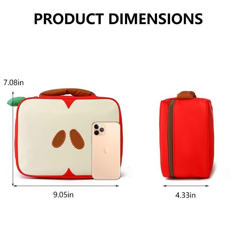 Cartoon Apple Pattern Makeup Bag Women Travel Storage Pouch Cosmetics Toiletry Storage Pouch Female's Handbag Christmas Gift