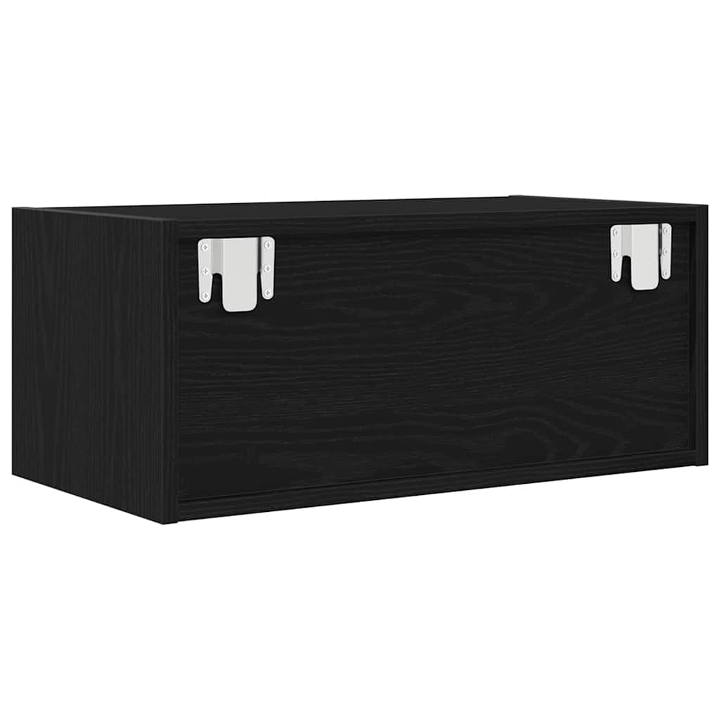 TV Cabinet Black Oak Effect 60 x 31 x 25.5 cm Particleboard