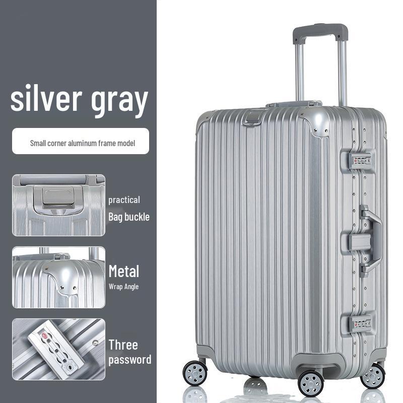 Ultralight 20-Inch Aluminum Frame Trolley Suitcase with Universal Wheels for Travel
