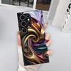 Purple Gold Flowing Ribbon Pattern Glass Phone Case Suitable for Samsung Galaxy S26 S25 S24 S22 S21 S20 FE/Ultra/Plus Anti Drop