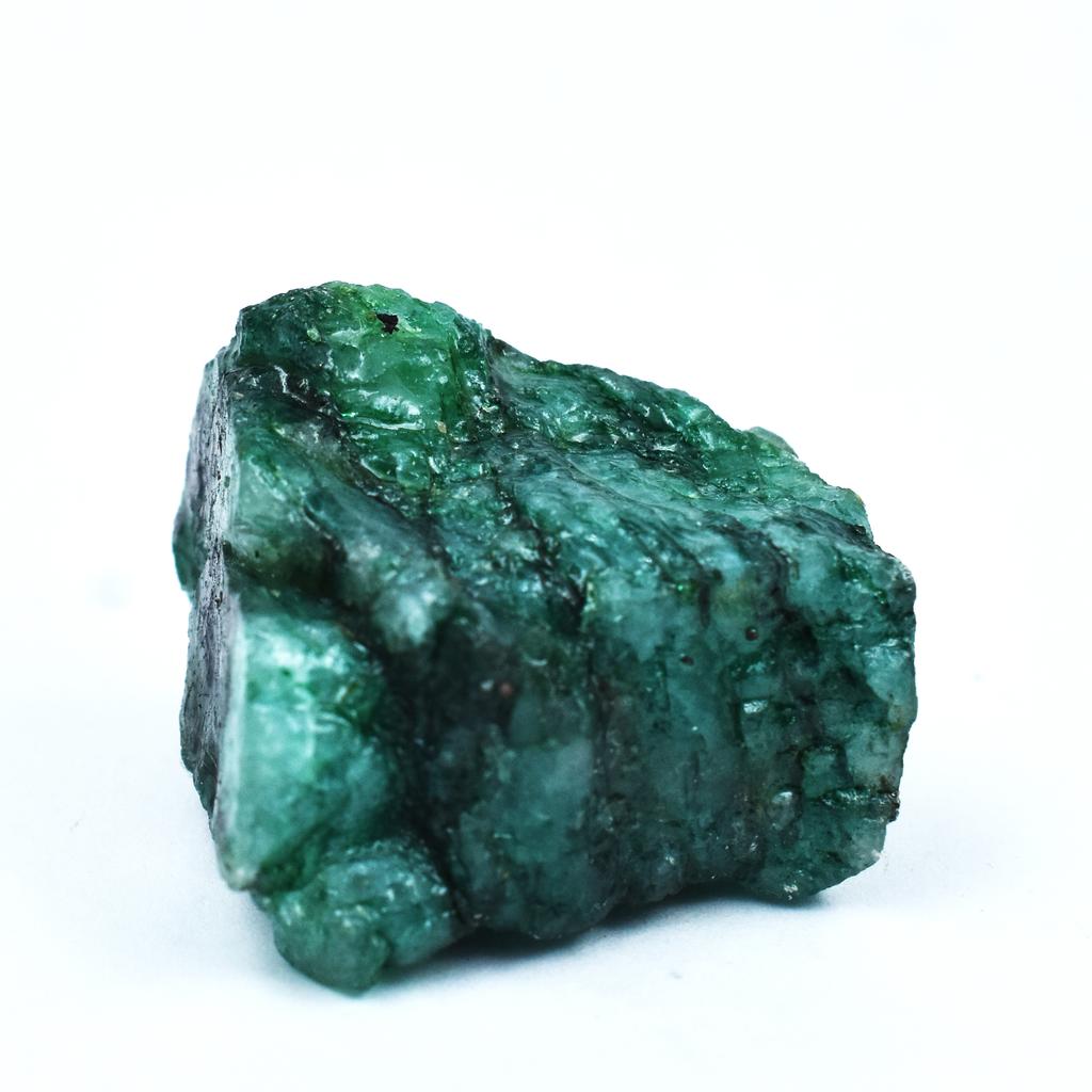 Gema Suelta de Esmeralda Verde Natural Cruda sin Cortar Certificada de 168 Quilates