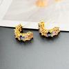 Summer Exaggerated Earrings Women'S High-End Sense C-Shaped Full Diamond Zircon Stud Earrings