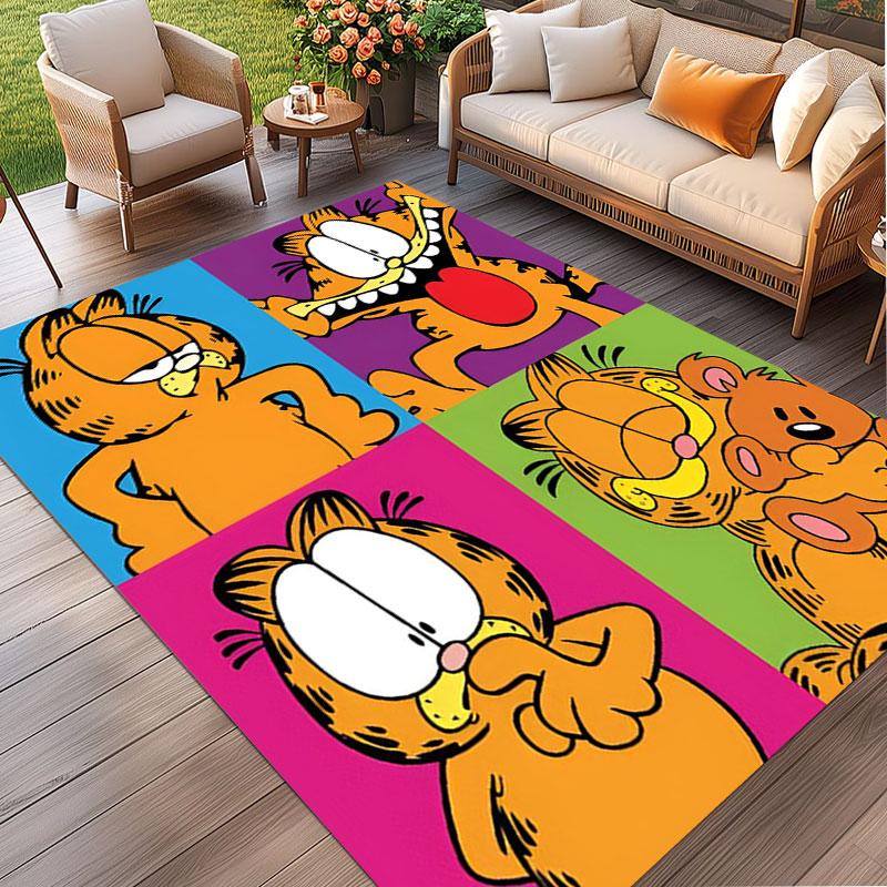 Garfield Print Rug, Washable Floor Carpet, For Entryway Dorm Laundry Room Office Study, Home Decor Birthday Christmas Gift