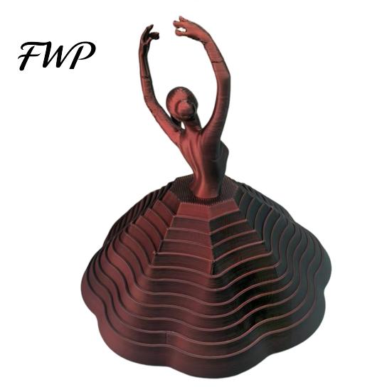 Artistic Fidget Spinner 3D Printed Spinning Ballerina Toy Ballet Dancer Expanded Sensory Office Desk Stress Reliever Whirling Spiral Relief for Adults