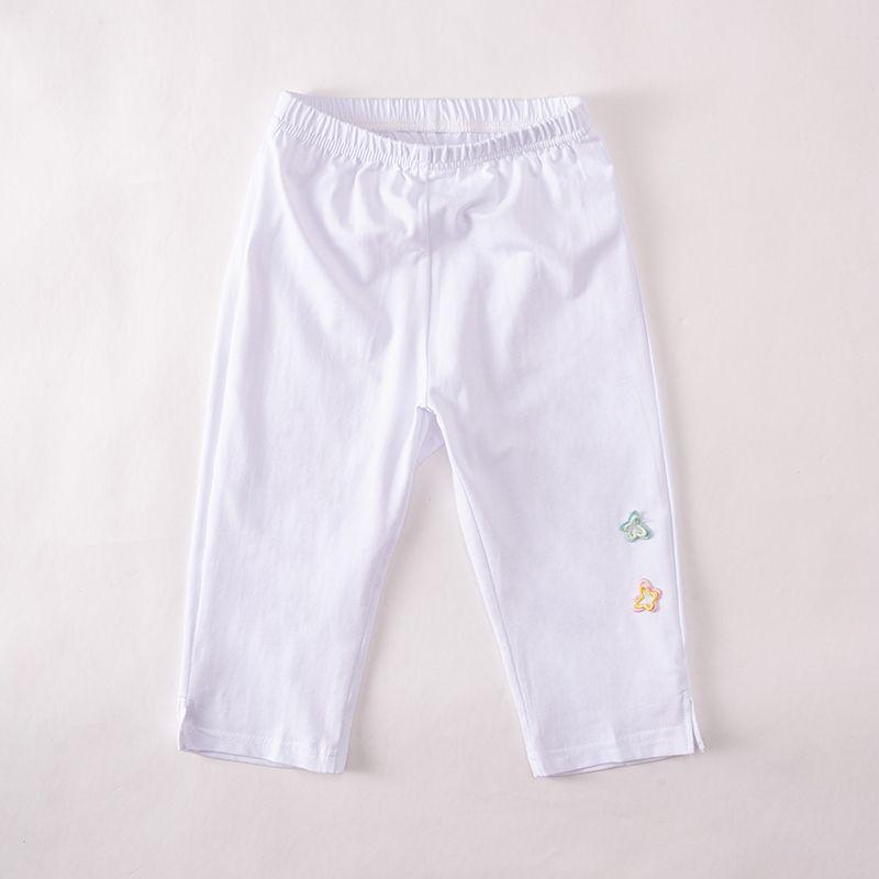 

Укороченные брюки для девочек, летний наряд, новые детские брюки, тонкие детские леггинсы, детские шорты 80 белый