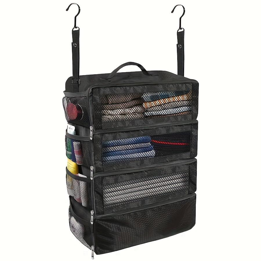 

Suitcase Organizers, Travel Luggage Organizers, Portable Hanging Travel Shelves, Foldable Hanging Packing Small Compartments чёрный