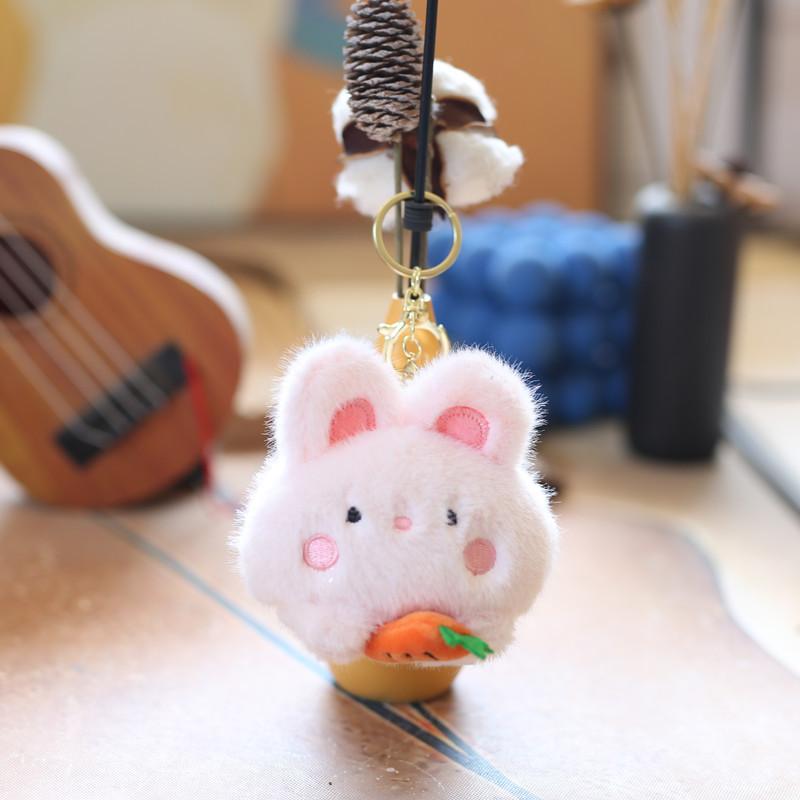 Cute Little Frog Pendant Plush Toy Doll Kitten Bunny Bag Hanging Keychain Doll