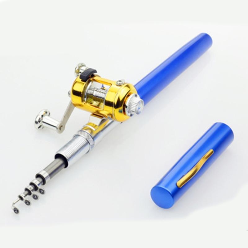 Compacts Mini Pocket Fishing Rod Telescopic Pen Shaped Fishing Rod Collapsible Fishing Rod for Salt/Freshwater Fishing